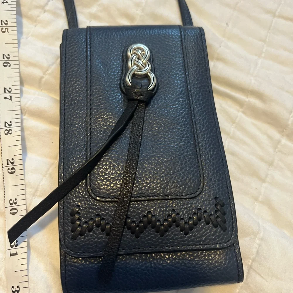Brighton Navy Leather Crossbody Bag - Picture 1 of 5